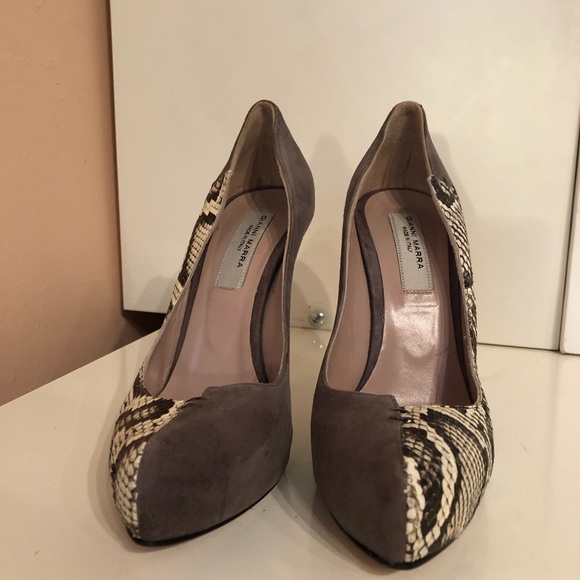 GIANNI MARRA Platform Snakeskin Grey Suede Pump Y2K - Picture 3 of 15